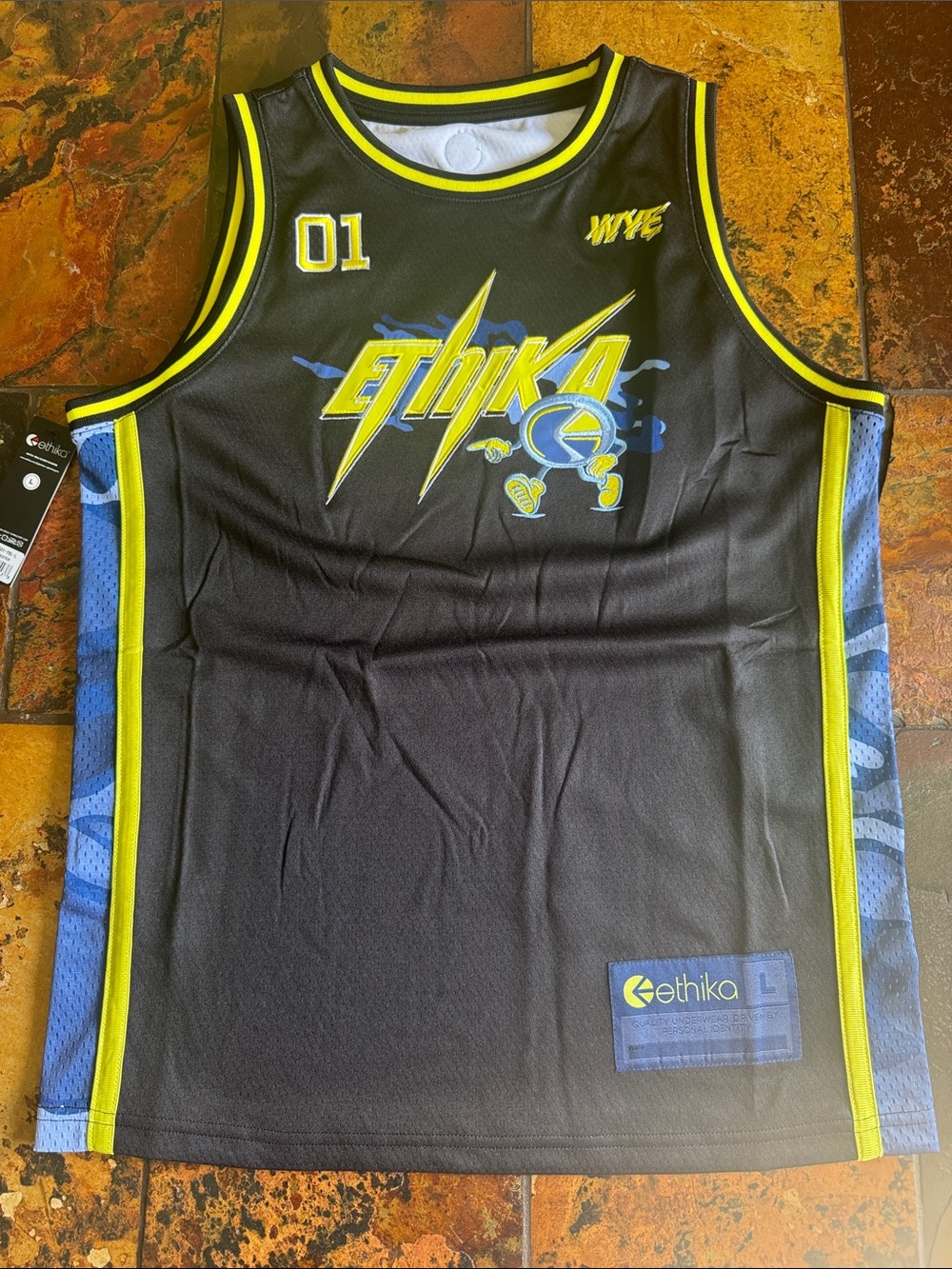 ethika Black and Yellow Graphic Jersey (1118)
